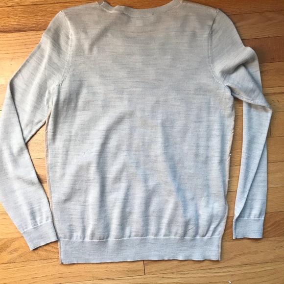 Loft Tan & gray lightweight embellished sweater SP - Picture 3 of 4